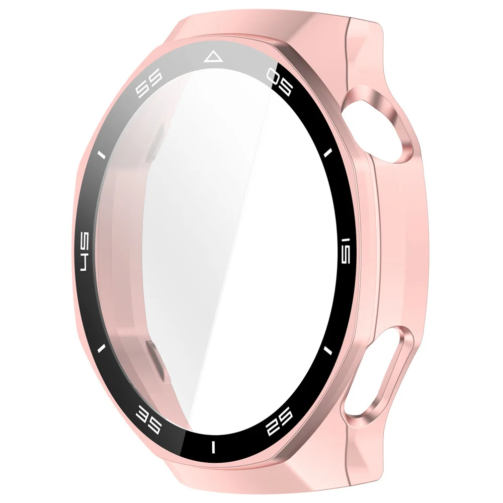 Premium Tempered Glass Full Screen Protector Cover - Hard PC Case for Smartwatch Protection