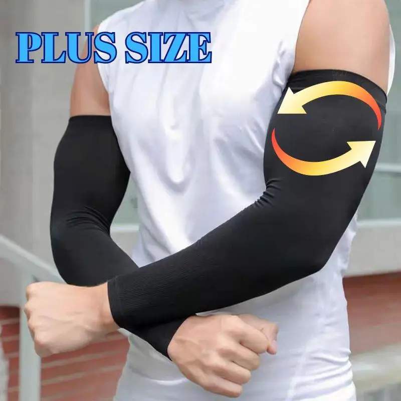 1 paire hiver thermique couleur unie chauffe-bras hommes grande taille bras Protection gants bras plus chaud bras manches extérieur longs gants