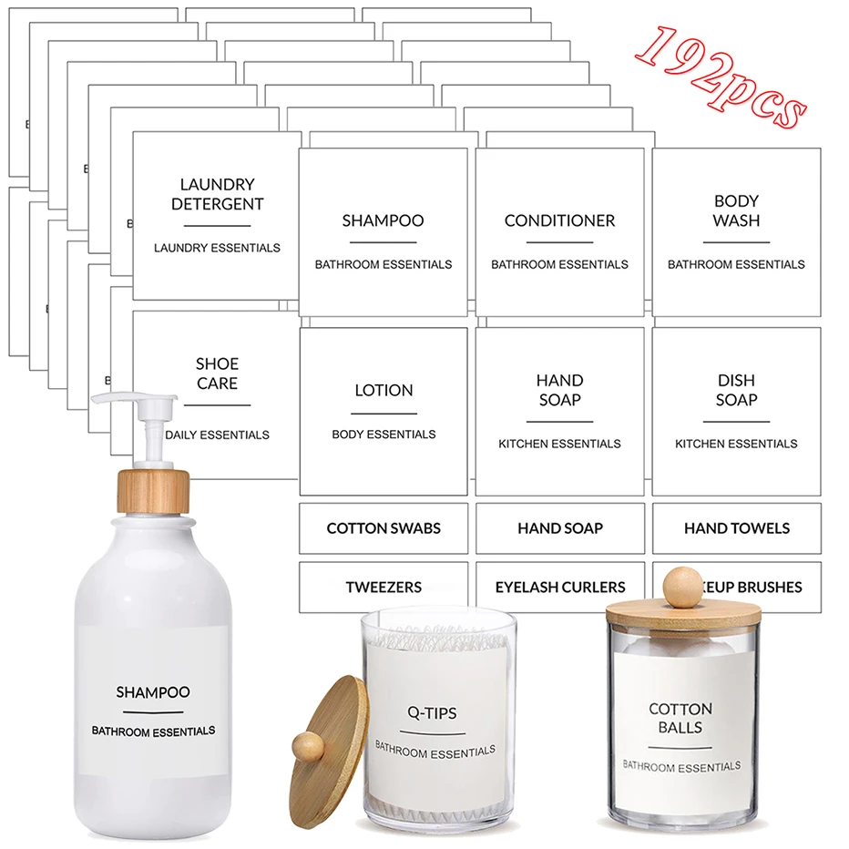 Bathroom Classification Label Sticker Travel Shampoo Bottles Hand Soap Conditioner Waterproof Labels Cosmetic Label Sticker bathroom labels sticker set