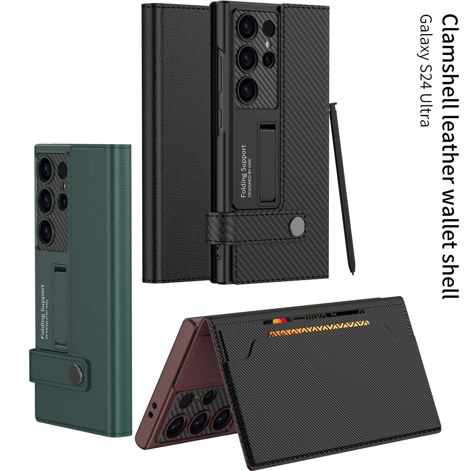 

Case For Samsung Galaxy S24 Ultra 5G Case Luxury Leather Flip Phone Cover For Galaxy S 24 Ultra Card Holder Bumper Funda