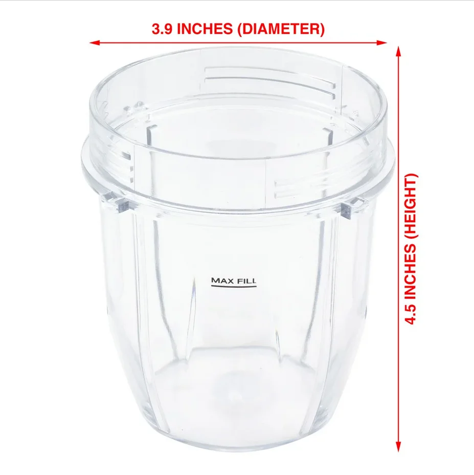 Blender Cup Juicer Replacement Parts 2 Pack 12 Oz Cup Replacement Parts Compatible Nutri Ninja Auto-IQ Blenders 426KKU450 Cover Lid
