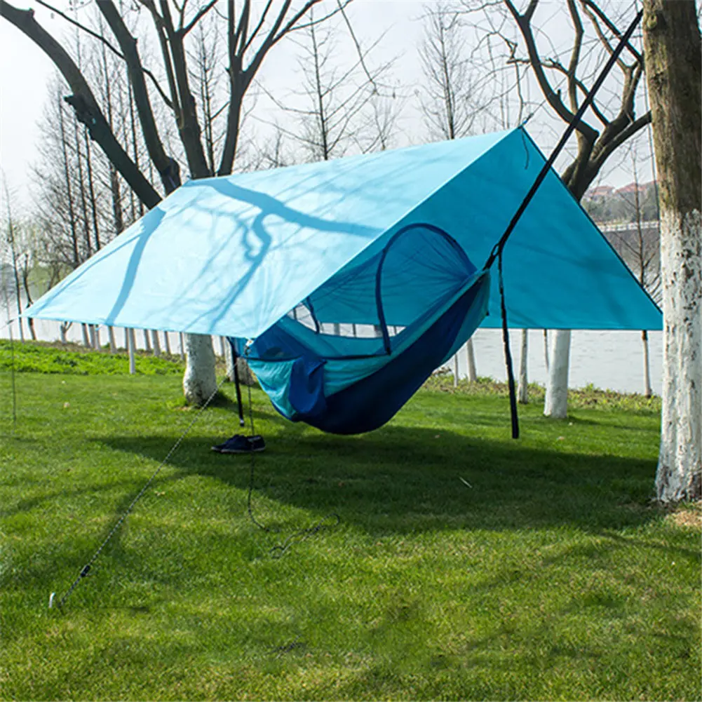 

New Waterproof Tarp Tent 290x290cm Outdoor Portable Shade Tent Camping Rain Shelter Beach Mat Ultralight Hang Points Tent