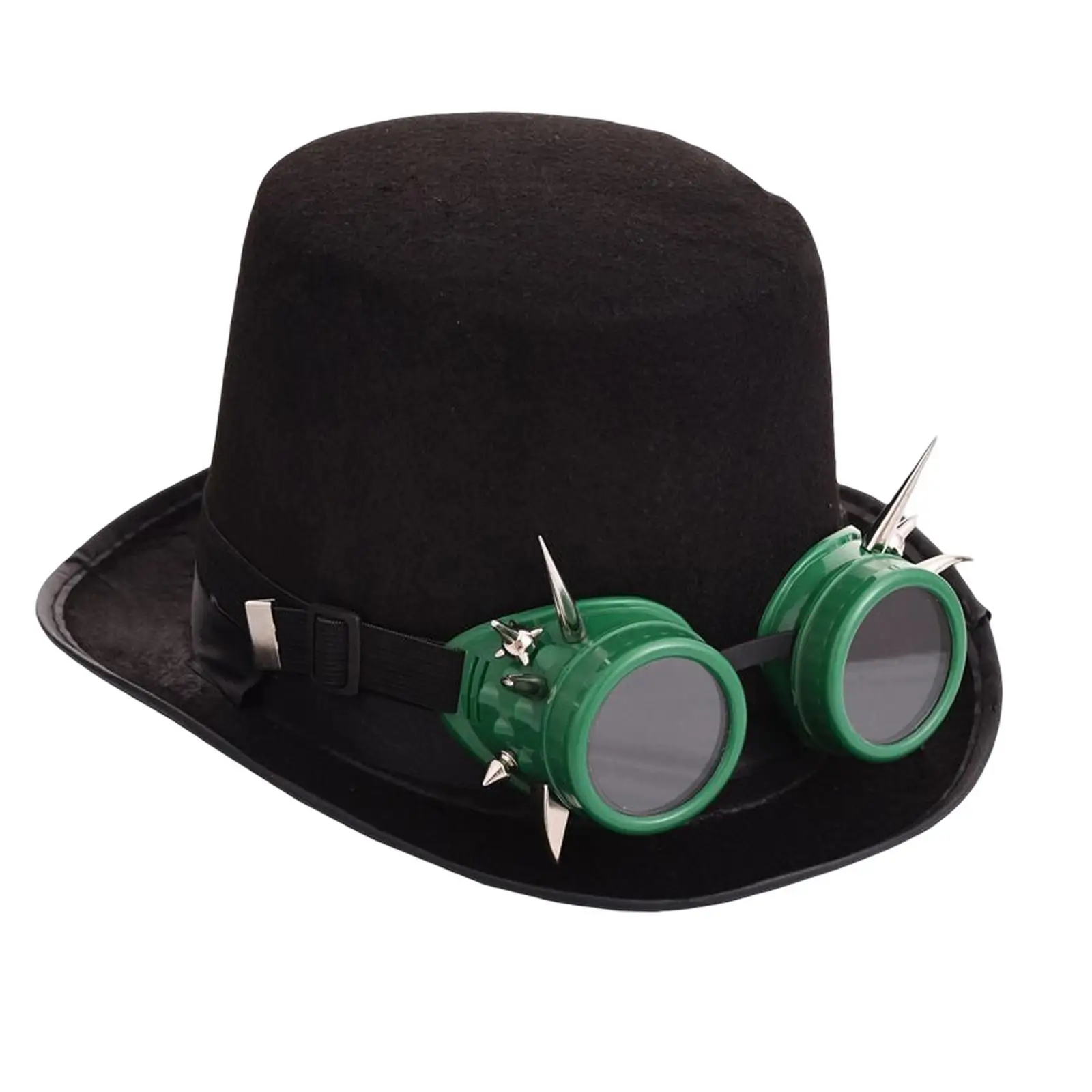 Black Gold Gothic Top Hat Halloween Gear Costume Steampunk Goggles
