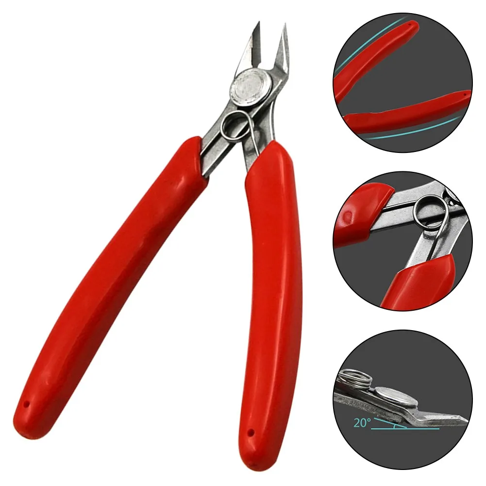 

12mm Electronics Cutting Plier Jewelry Wire Cable Cutter Side Snips Flush Pliers Tool Stainless Steel Jaw Cable Cutter