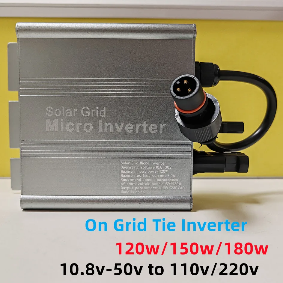 120w 150w 180w Solar Micro Inverter On Grid Tie DC 10.8-30V to AC 110V/220V  PV System MicroInverter Small Mini Inversor - AliExpress