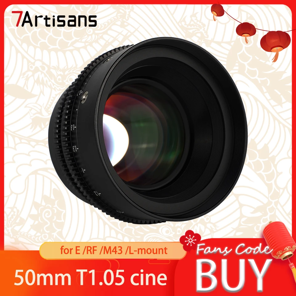 7 Artigiani 50Mm T1.05 Aps-C Mf Obiettivo Cine Ad Ampia Apertura Per Fotocamera Studio Fotografico Con Supporto Sony E Canon Rf M43 Sigma L