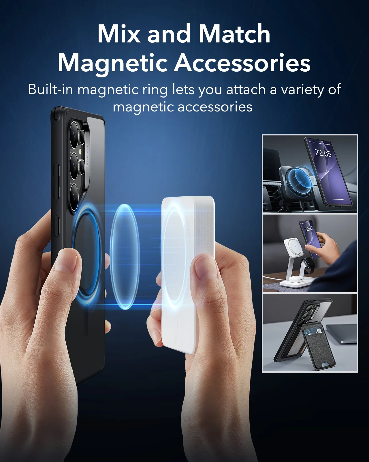 Magnetic Military-Grade Protective Back Cover Case