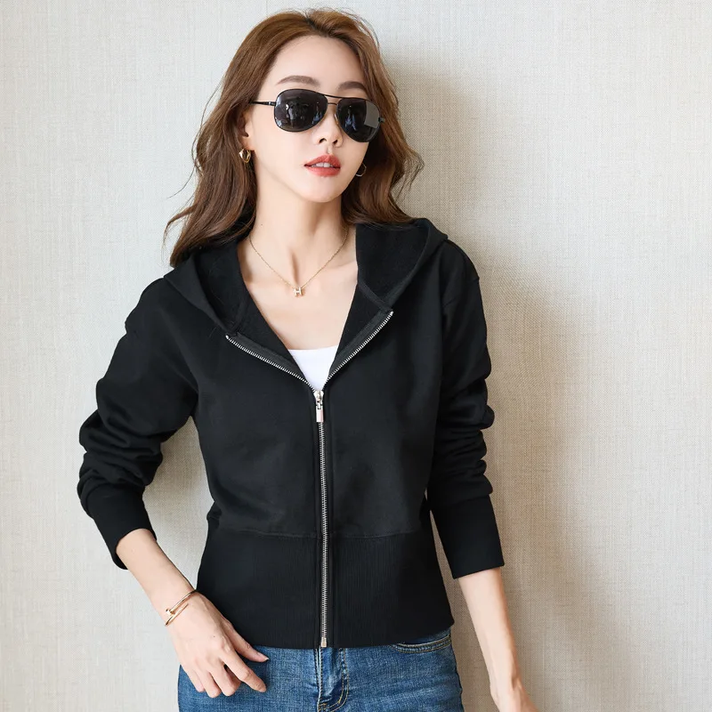 

New 2013 Women Hoodies Winter Autumn Fashion Zip-up Sweatshirts Long Sleeve Hooded Female Casual Short Streetwear