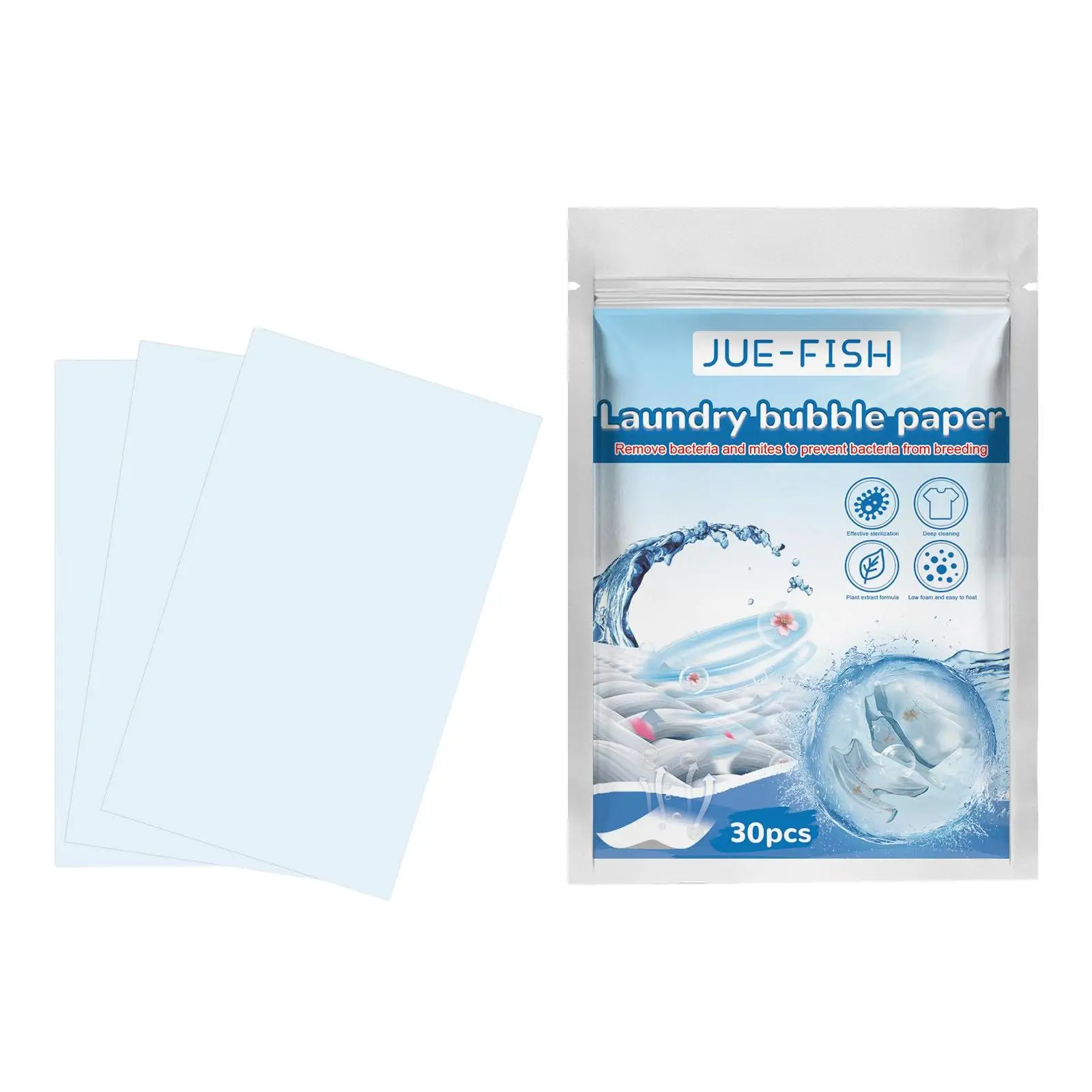 Laundry Detergent Tablet Washing Paper Sheets 30 for Washing Clothes