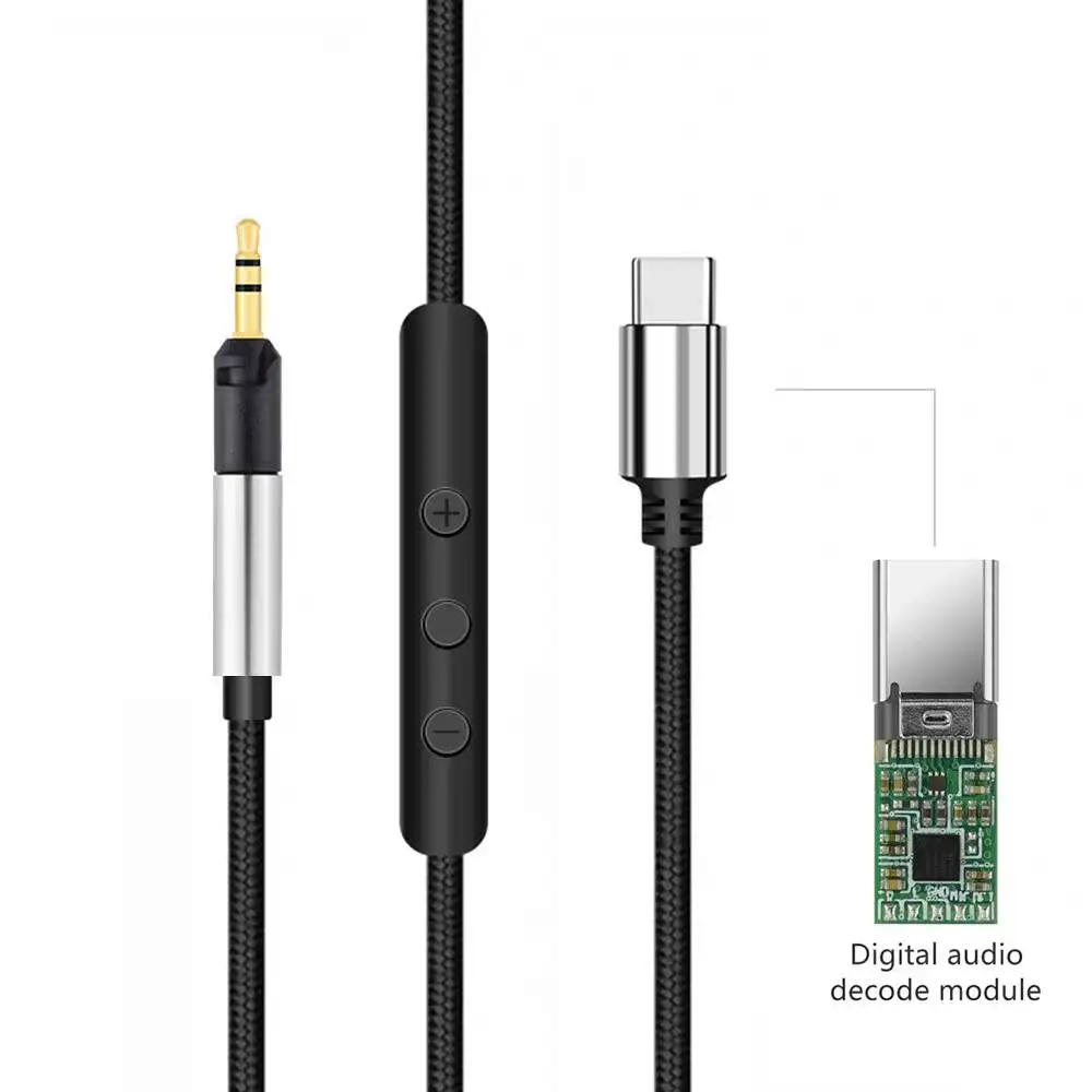 USB Type C Cable for Sennheiser HD599 HD598 HD558 HD518 HD519 HD569 HD579 HD 598 CS SE SR Headphones Cable Cord With Mic Remote