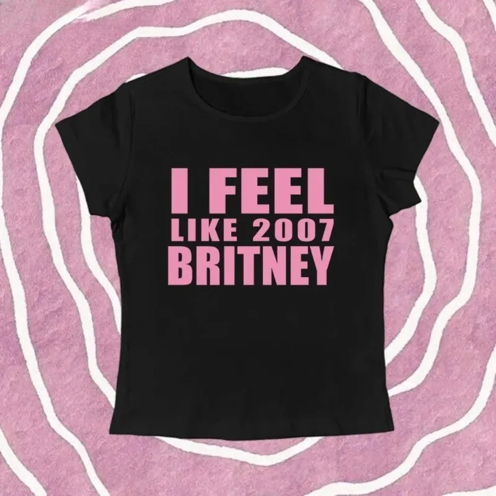 Y2K 2000s Vinage Crop Top Letter Print Casual Short Sleeve T-shirt Fashion Spicy Girl Sexy Baby Tee Summer Woman Slim Clothes 1