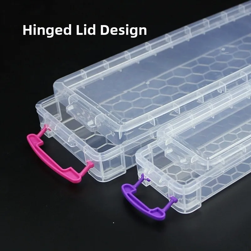 Rectangular Art Supplies Storage Box Watercolor Paintings Nail Polishing Sticks Color Drawing Pens Stationery Box Tool Kit - 4