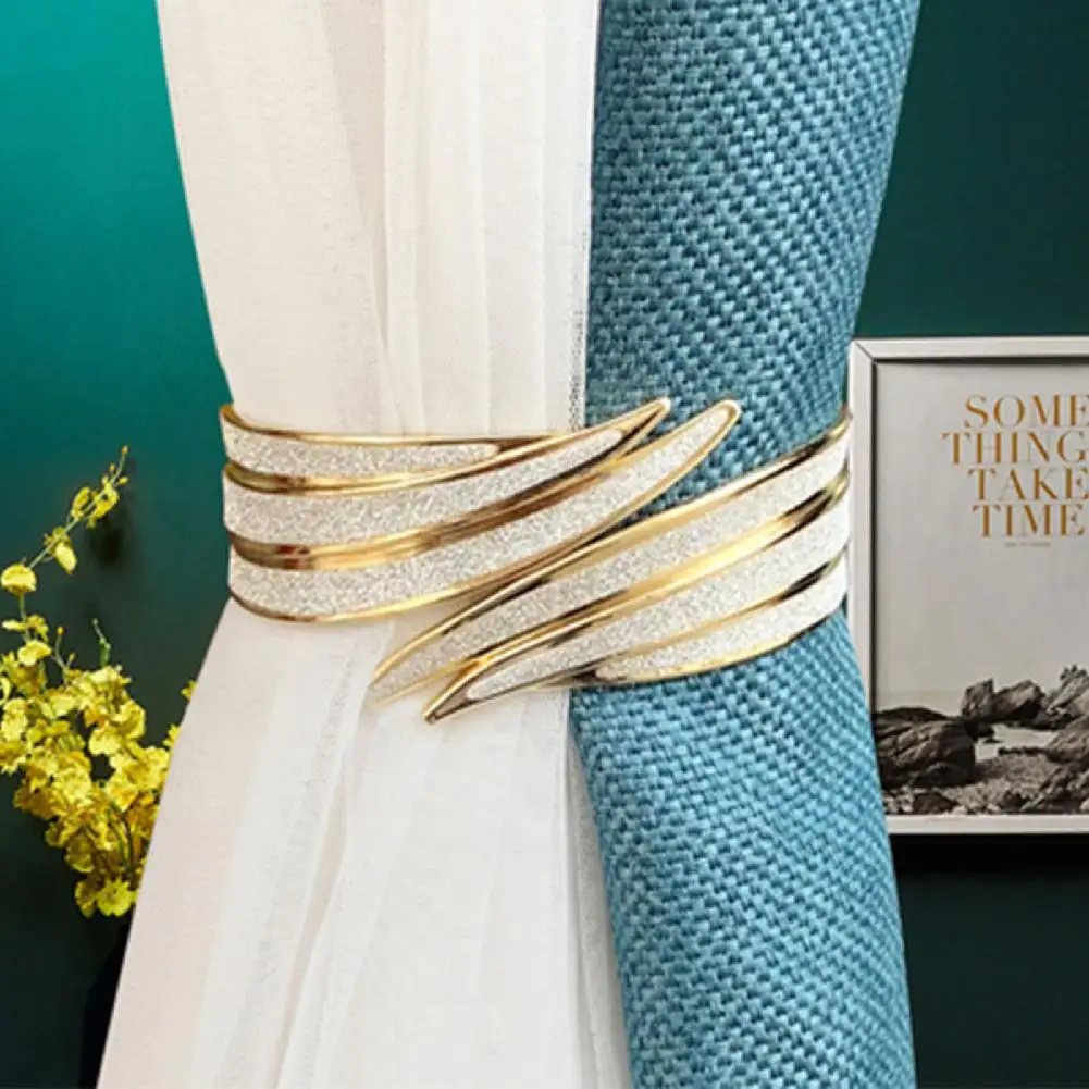 

Luxury Shinny Curtain Tieback Alloy Glossy Curtain Holder Holdback Hanging Belts Ropes Curtain Holdback Drapery Curtain Buckle