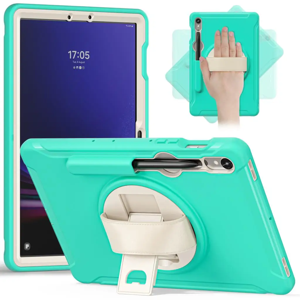 

Вращающийся на 360 ° чехол для планшета Samsung Galaxy Tab S9 X710 2023 11 дюймов S8 2021 X700 /Tab S7 2020 T870 со слотом для ручки, чехол с ремешком на руку