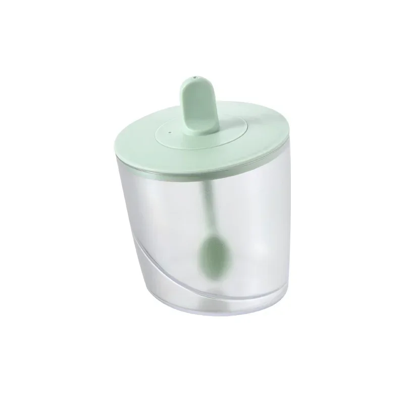 Seasoning Jar Transparent ABS Spice Jar Salt Sugar Pepper Powder Spoon Storage Box