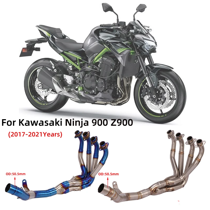 

Motorcycle Exhaust Escape Full System For Kawasaki Ninja 900 Z900 2017-2021 Modify Slip On Front Mid Link Pipe Without Muffler