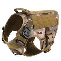 Tactical Large Dog Harness and Leash Set for Training and Outdoor Adventures (Camouflage Harness)