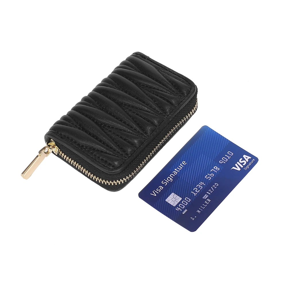 Fashion card package small female soft sheepskin folding the new personality advanced sense of zero wallet card holder COINS
