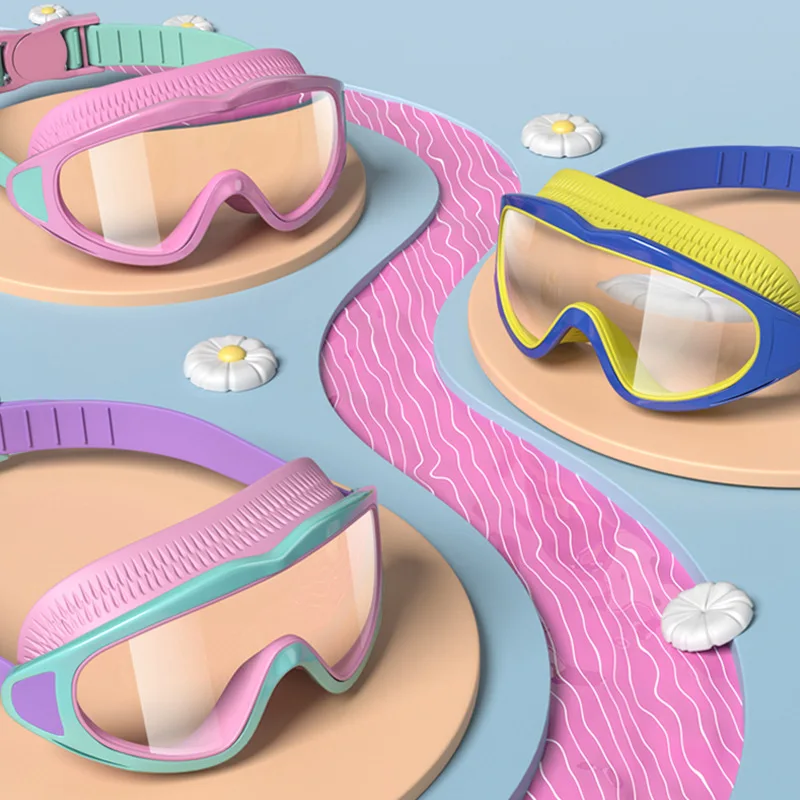 Children Swimming Goggles Caps Boys Girls Professional Diving Goggles Glasses Waterproof anti-fog Big Box 3