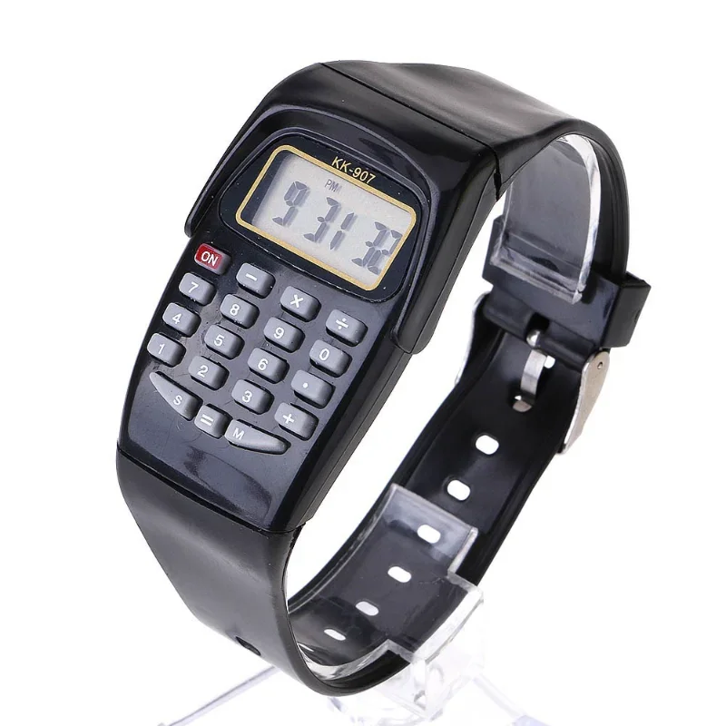 

2 In 1 Fashion Digital Student Exam Special Calculator Watch Children Electronic Watch Time Calculator New Watch Mini Calculator