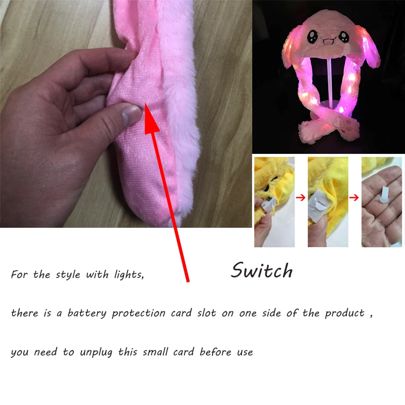 Rabbit Ears Hat Funny Gift Kids Boys Girls Cute Rabbit Hat Moving Ears Cute Bunny Funny Kids Winter Toy Warm Cap