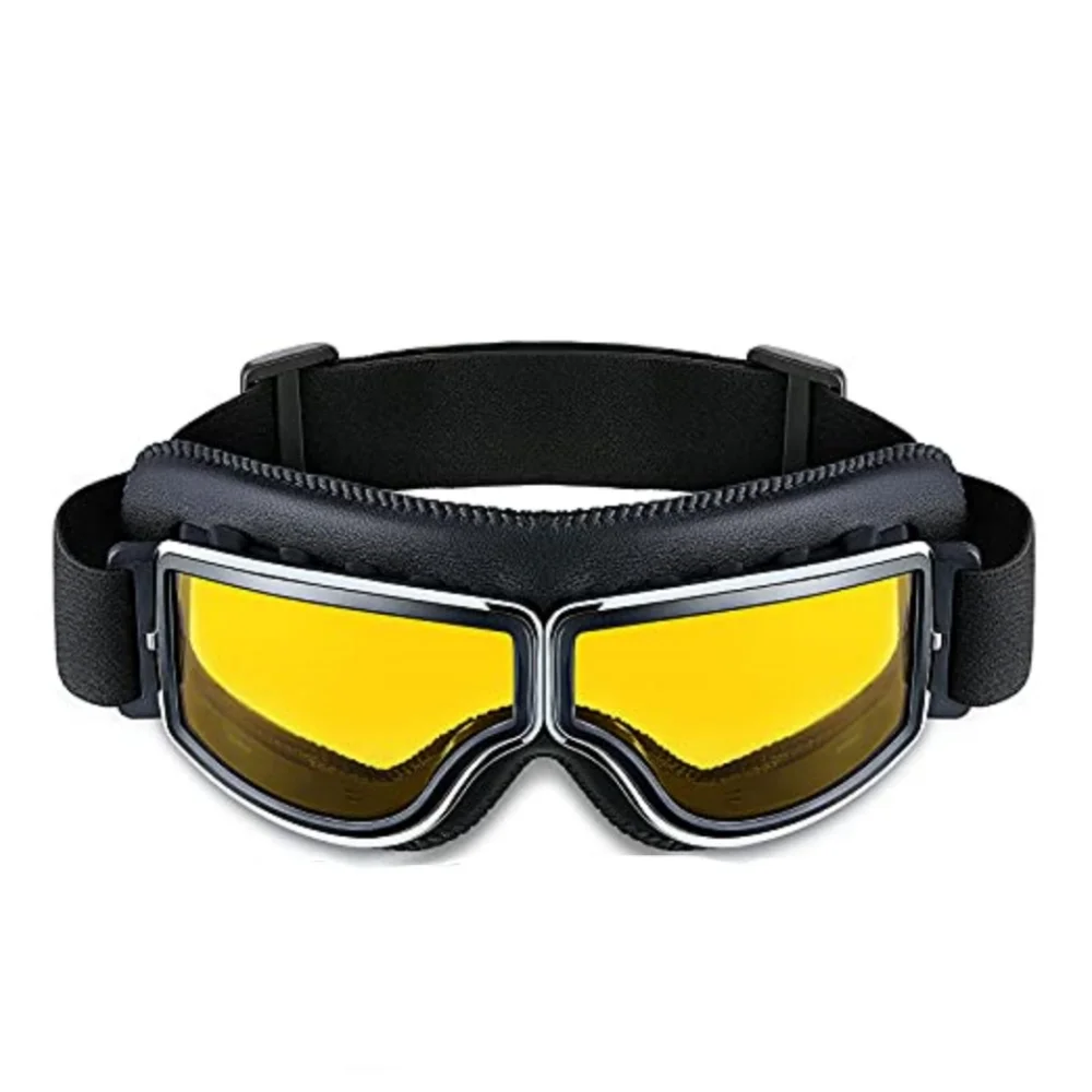 Motorcycle Goggles Windproof Motorcycle Helmet Sunglasses Retro Universal Folding Leather Accessories