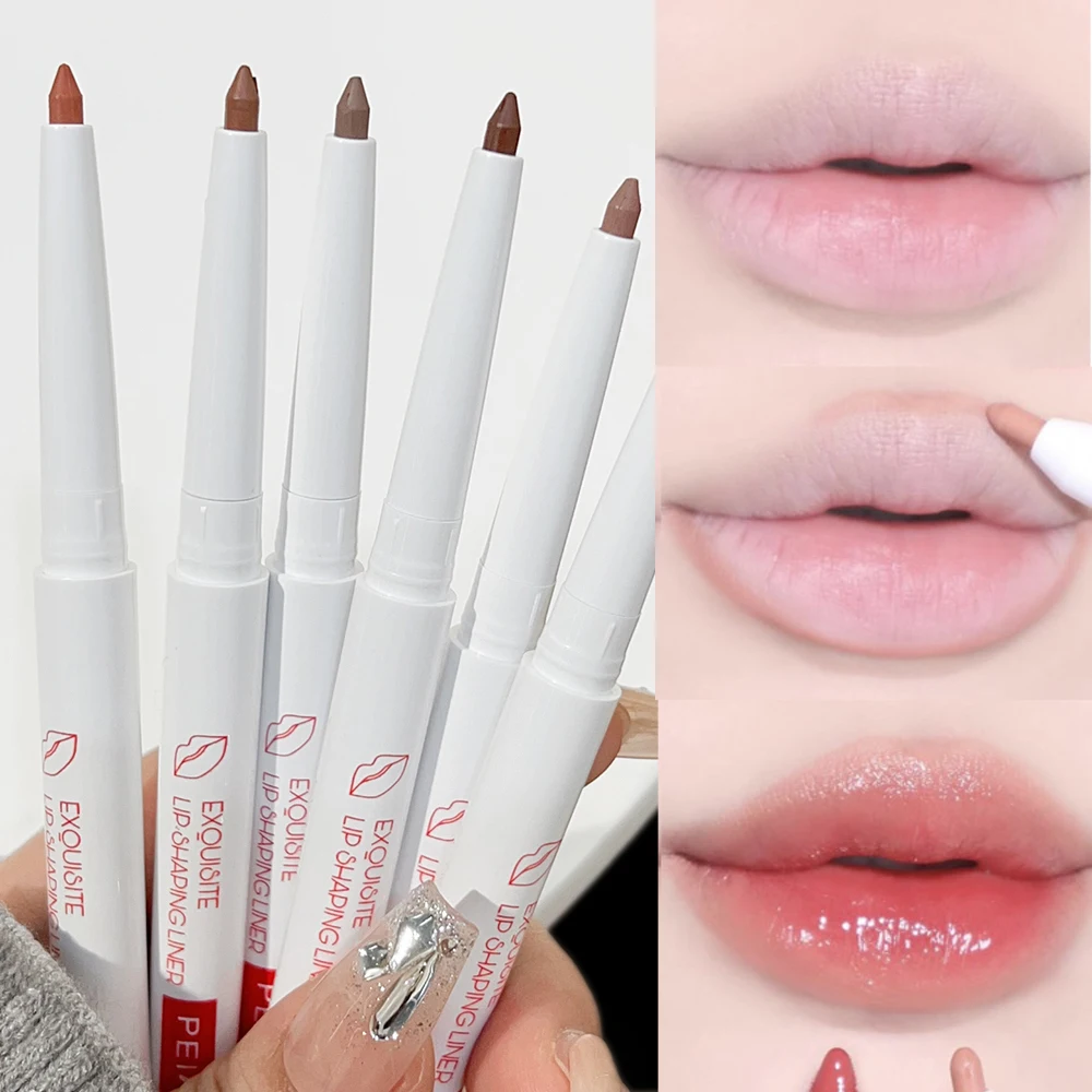 Matte Lipstick Pen Nude Brown Matte Lipstick Pencil Waterproof Lasting Red Contour Tint Lip Liner Pen Korean Makeup Cosmetics 2