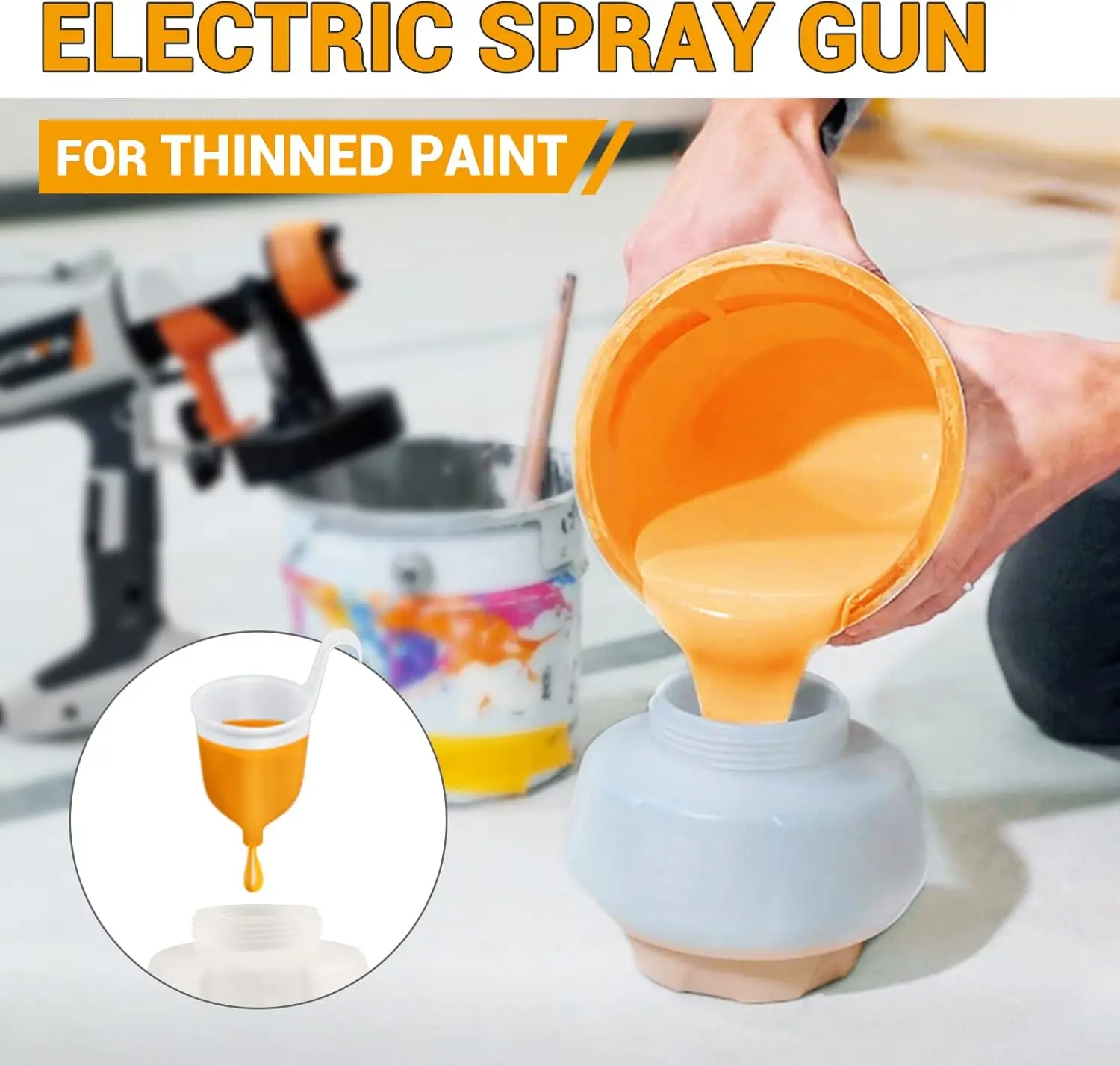 Sprayer-BATAVIA HVLP Electric Spray Paint Gun, 1200ML, 4 Nozzles, 3 Patterns, Paint Sprayer for House Painting, Home Int