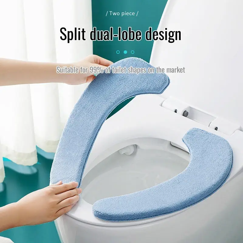 Thickened Toilet Seat Household Washer Toilet Cover Winter Plush Toilet Seat Cover Four Seasons Universal Paste Toilet Seat
