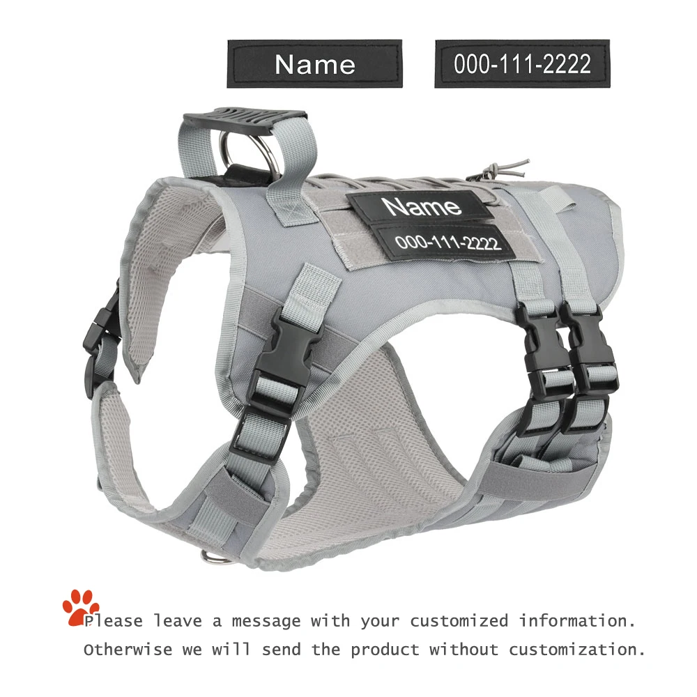 Personalized Name Dog Harness Customized Phone Breathable Adjustable Pet Harness for Medium Large Dog Chest Strap Vest 
