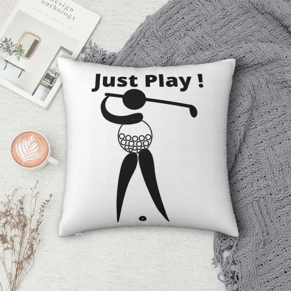 

Just Play Golf Pillowcase Polyester Pillows Cover Cushion Comfort Throw Pillow Sofa Decorative Cushions Used for Home Bedroom