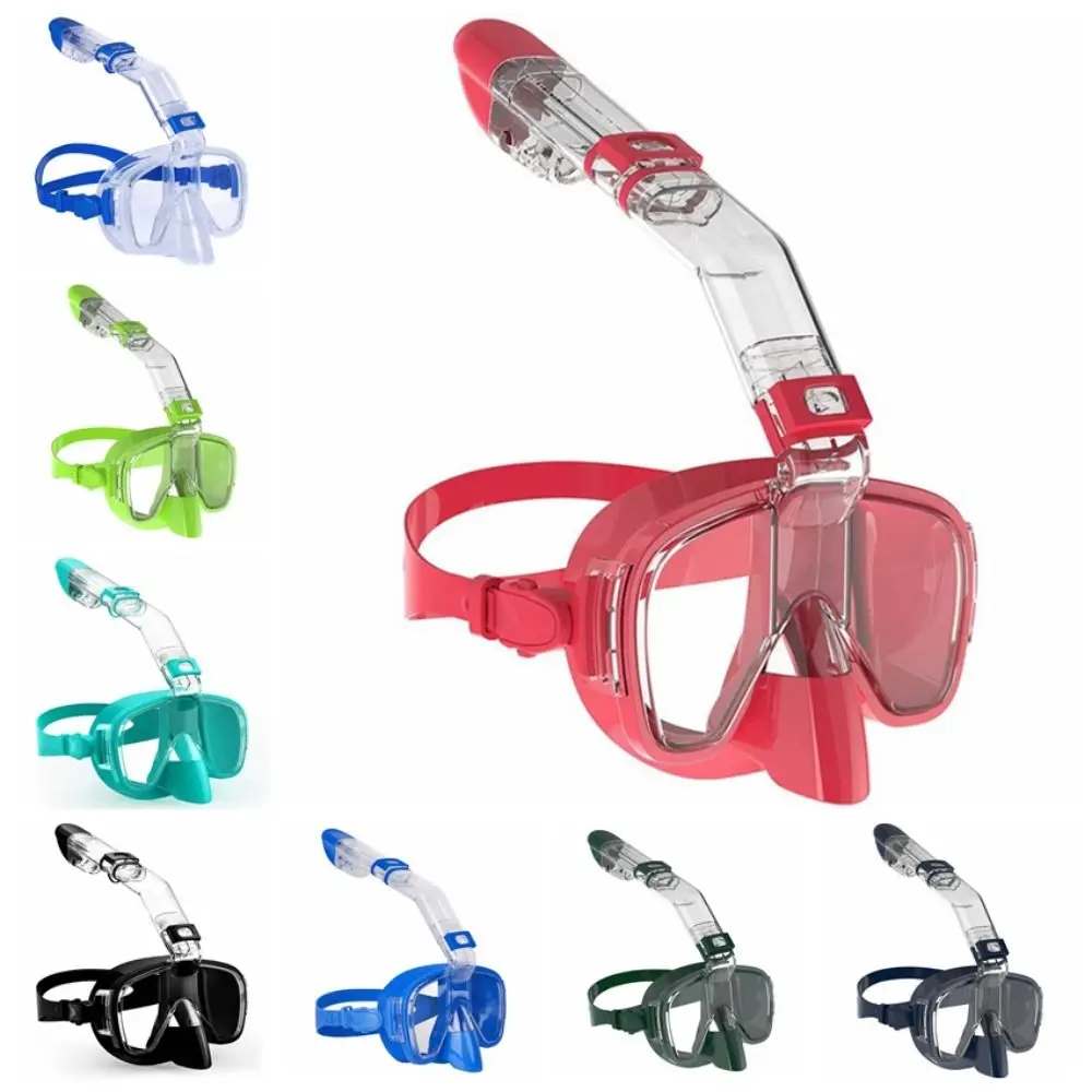 Anti-Fog Diving Masks Liquid Silicone Waterproof Snorkel Mask Set Foldable Clear Vision Half Face Diving Mask Diving