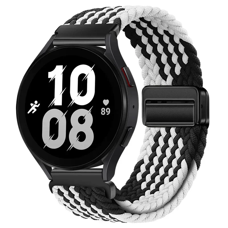 Magnetic Braided Solo Loop Nylon Strap - Breathable Wristband Accessory, 22mm