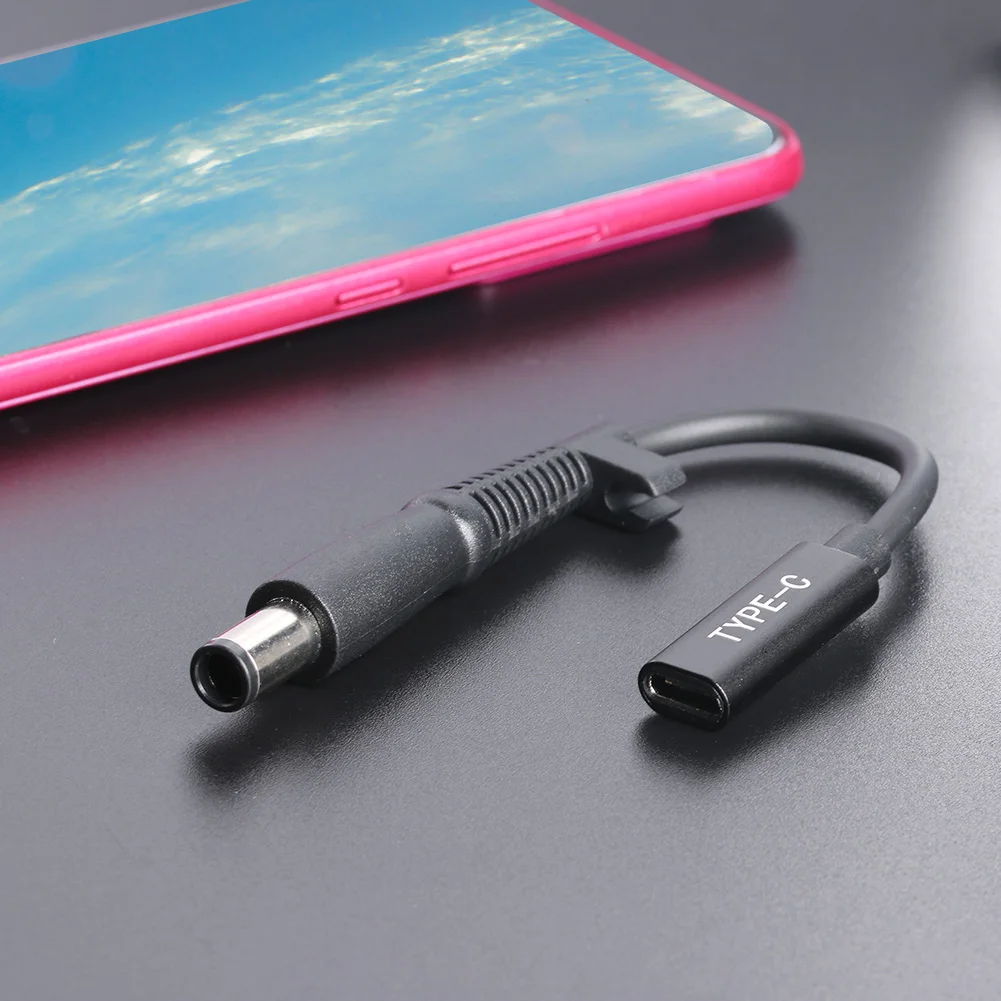 PD Charging USB C Female to 7.4x5.0mm DC Jack Laptop Charger Converter for HP