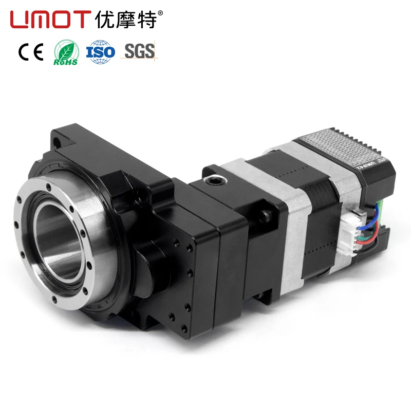 UMOT 고강성 고정밀 1 아크미닛 42mm Nema17 중공축 직접 구동 로터리 테이블 Rs485/펄스 통합 드라이버 포함