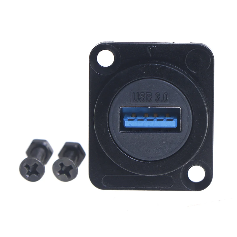 Electrical Sockets USB 3.0 Connector D Type Metal Double Pass Panel Mounting