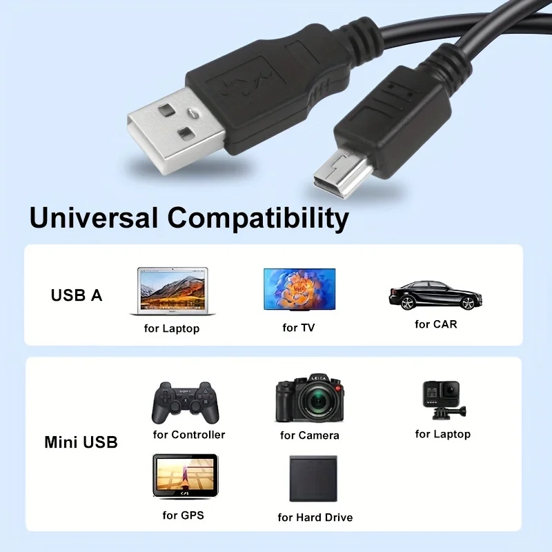High-Speed Mini USB to Mini-B 5-Pin Charging Cable
