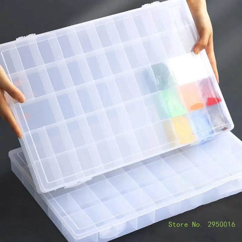 24/36/48 Grids Clear Plastic Organiser Box Beads Storage Container Jewelry Case Paint Storage Container Stackable Case