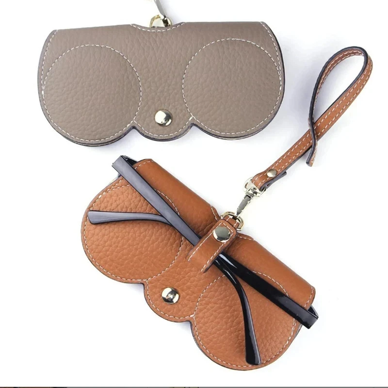 PU Sunglasses Bag Portable Eyeglass Case Sunglasses Protection Cover Cute Eyeglass Clip Simple Bag Pendant