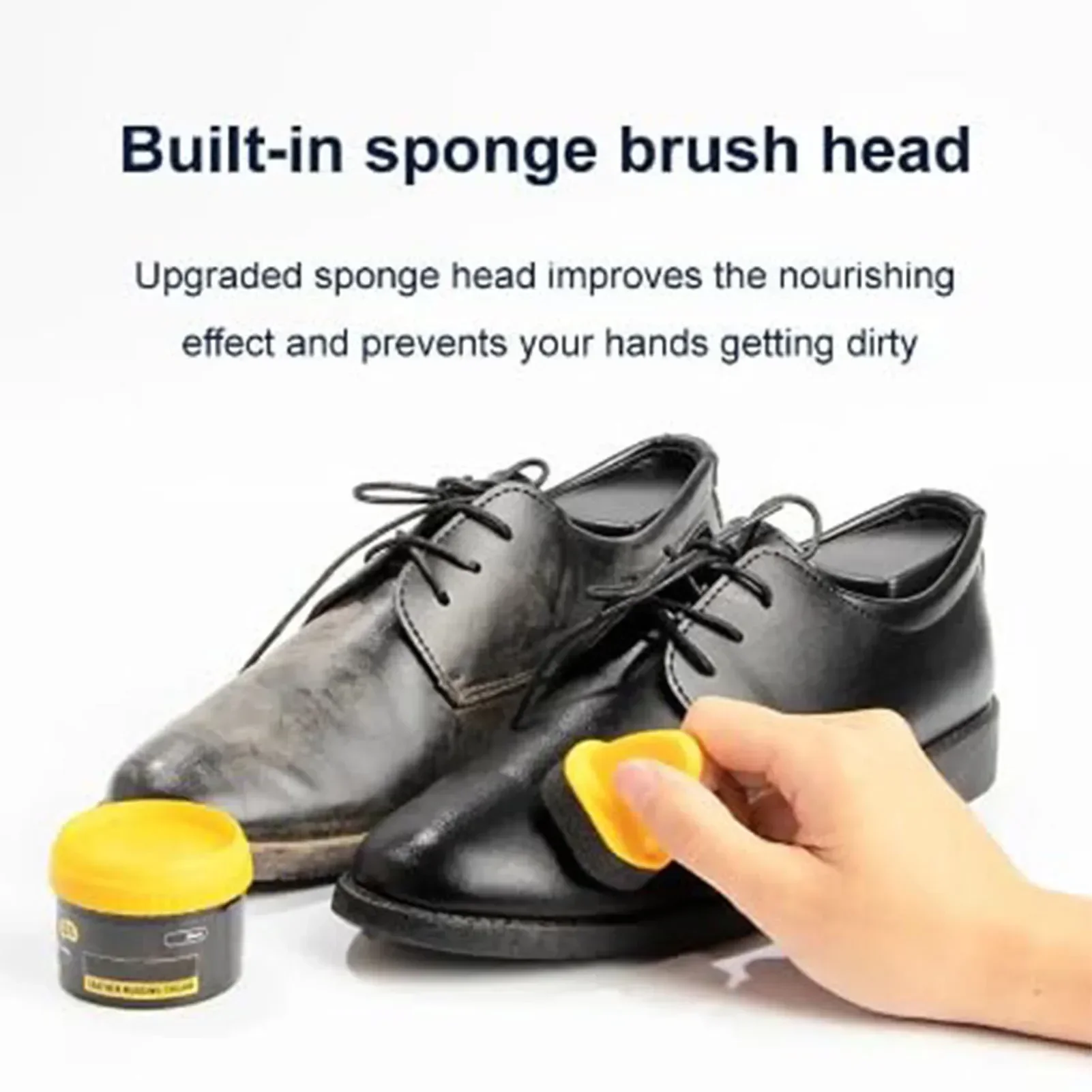 50ml Leather Shoe Brush Polish Brush Shoe Maintenance Brightening Cleaning Duster Sponge Wipe Colorless/Black/Brown