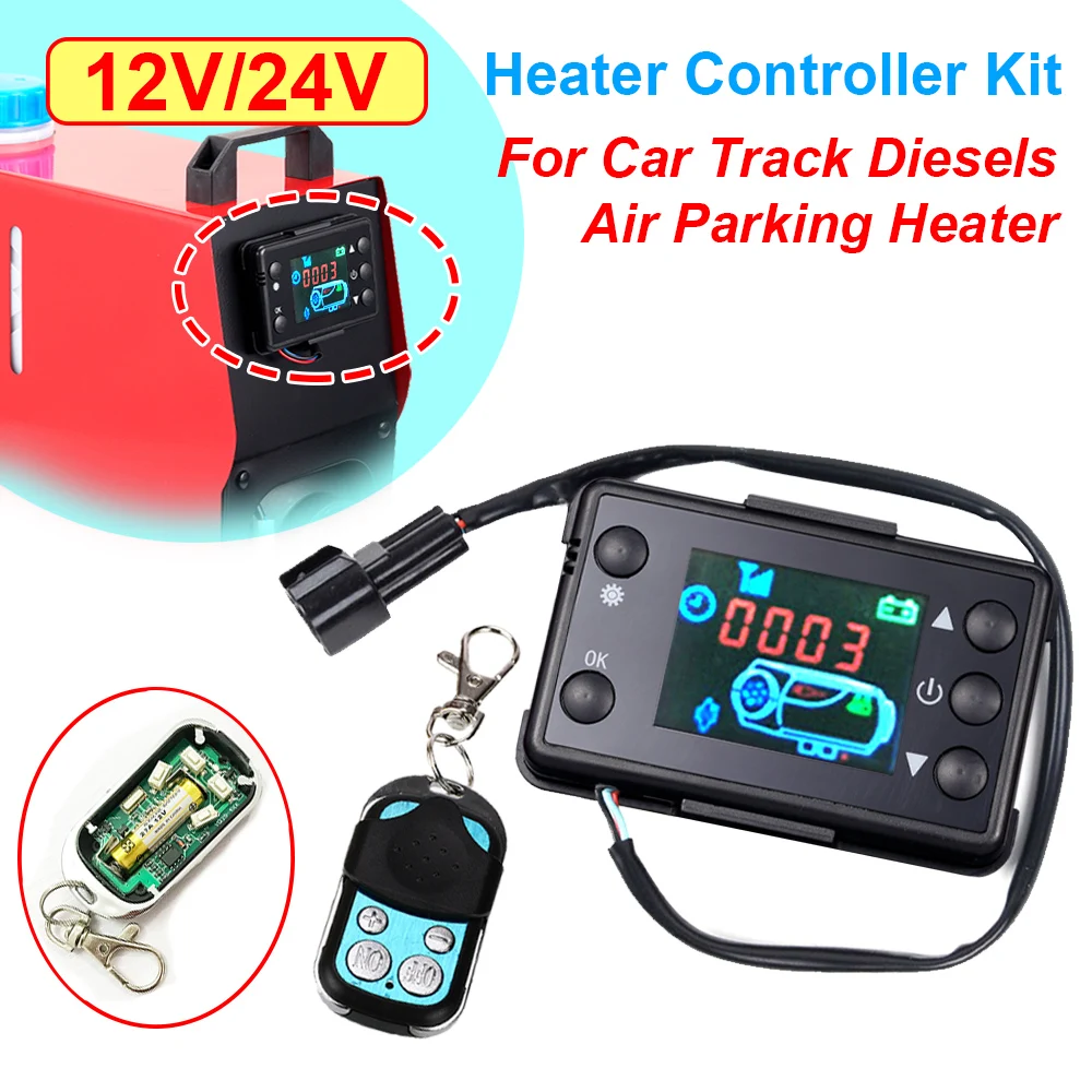 For Eberspacher Webasto Diesels Air Heater LCD Monitor Switch 12V/24V 4  Buttons LCD Display Monitor Switch+Remote Controller - AliExpress