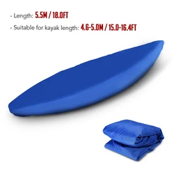 Universal Waterproof UV Resistant Kayak and Canoe Cover - Professional Dust Shield and Storage Protector (Blue 5.5m)