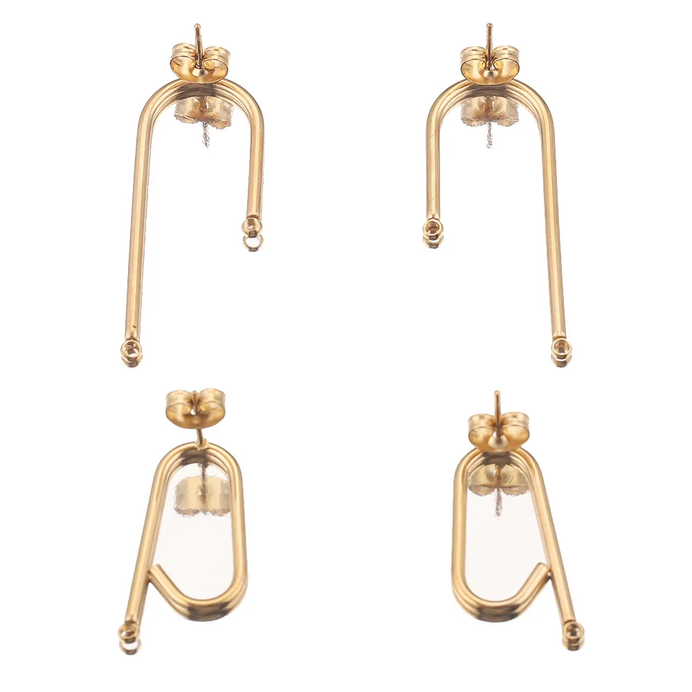 U Shaped Earrings Stainless Steel DIY Handmade Stud Earring Accessory 5