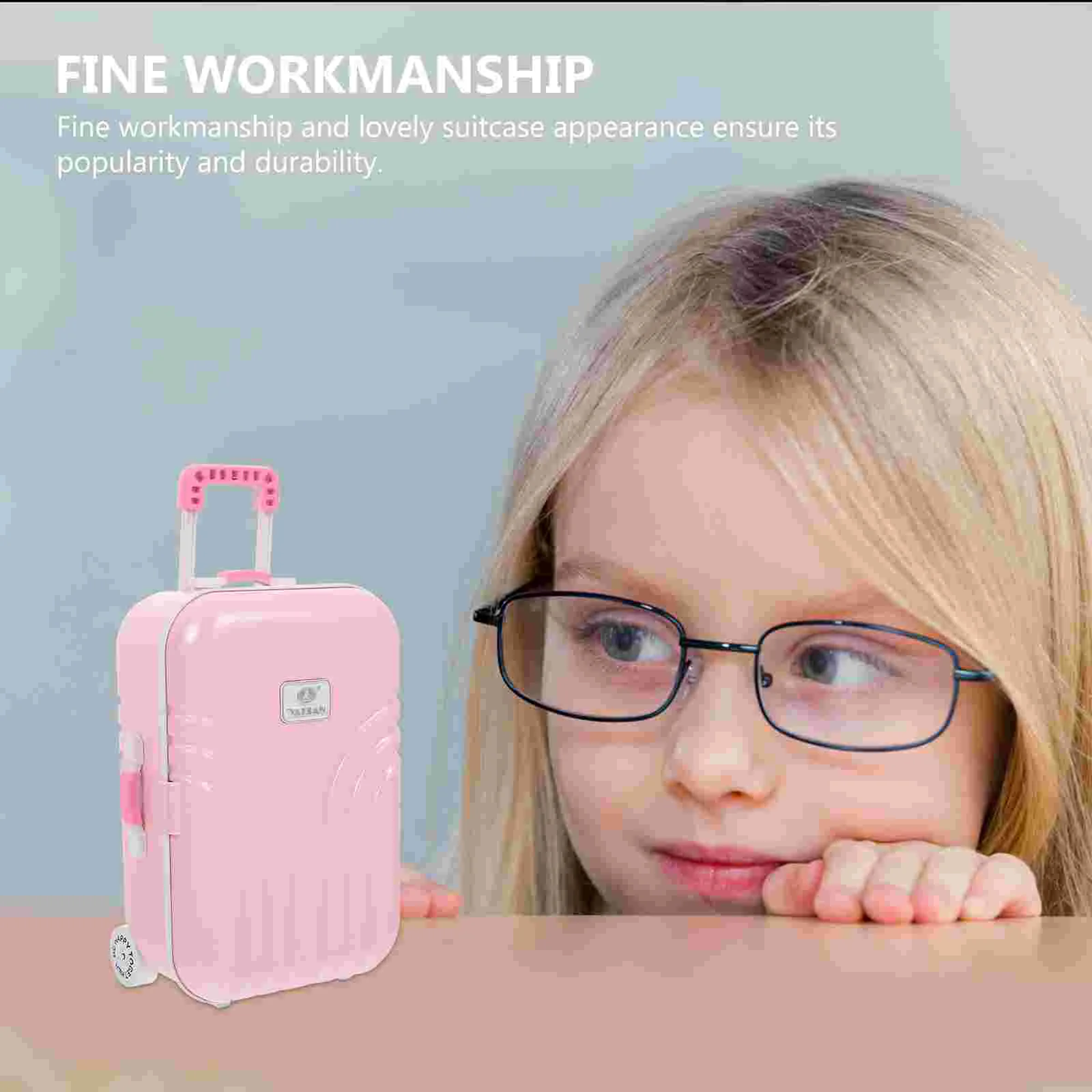 Girl Toy Suitcase Piggy Bank Shaped Coin Jar Kids Holder Home Ornament Wedding Pink Room Decoration Money Travel 6