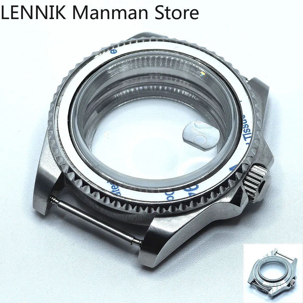 40mm Black PVD Watch Case with Transparent Back Glass