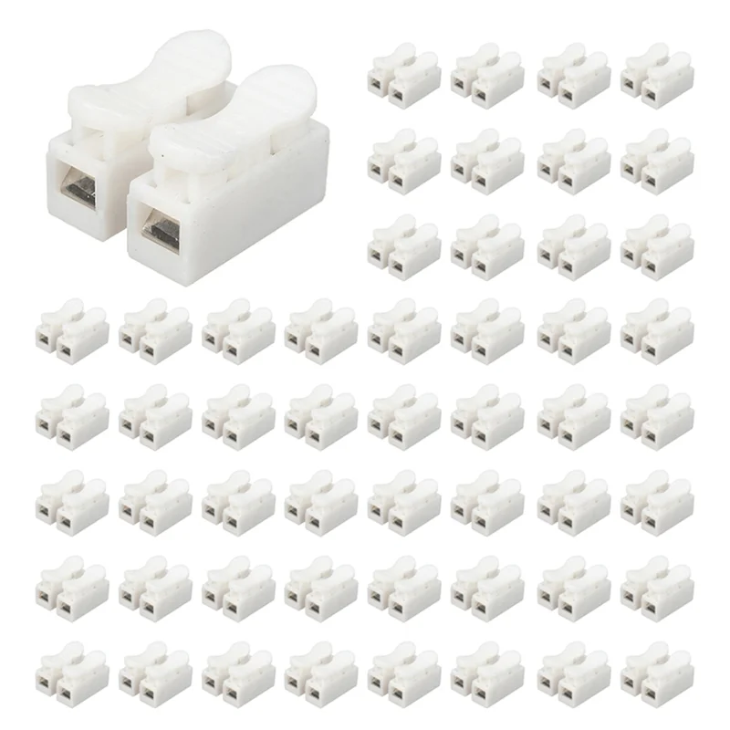 B21B 500Pcs 플라스틱 2 핀 푸시 빠른 케이블 커넥터 배선 터미널 10A 250V