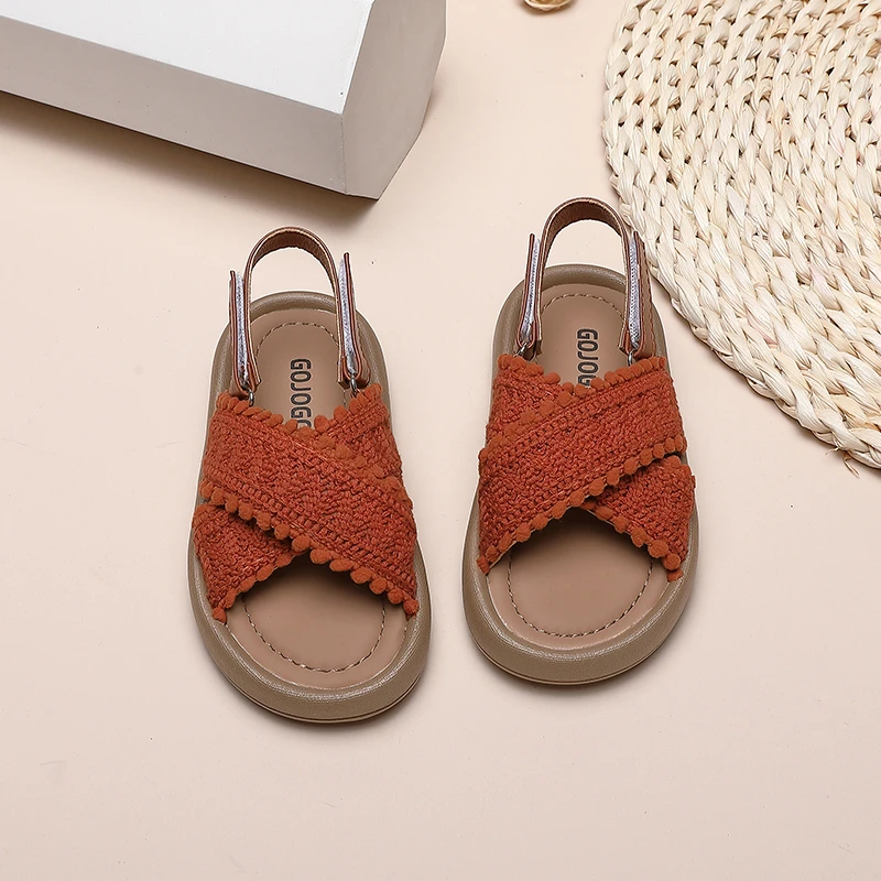 Girls Summer Beach Shoes Ethnic Style Kids Casual Sandals Soft Sole Fashion Children Retro Princess Shoes 2024 Summer New - 6