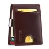 RFID Blocking Genuine Leather Gentleman Wallet - Front Pocket Money Clip Card Holder Metal Clip for Men 6