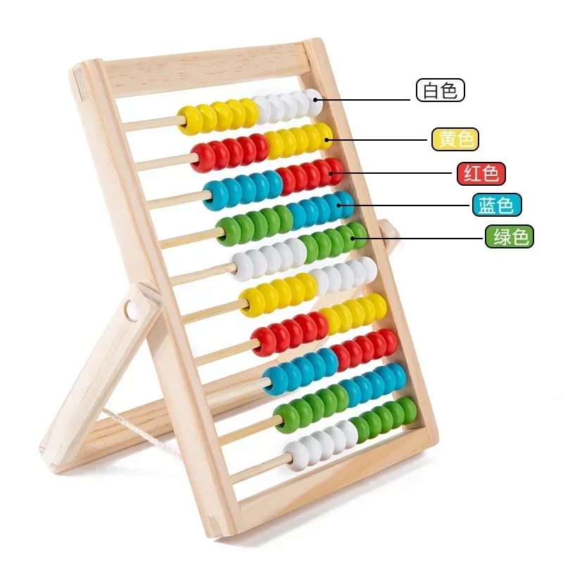 Classic Wooden Educational Counting Toy 100 Beads Preschool Math Learning Toys Montessori Number Arithmetic Abacus Toddler Gift 4