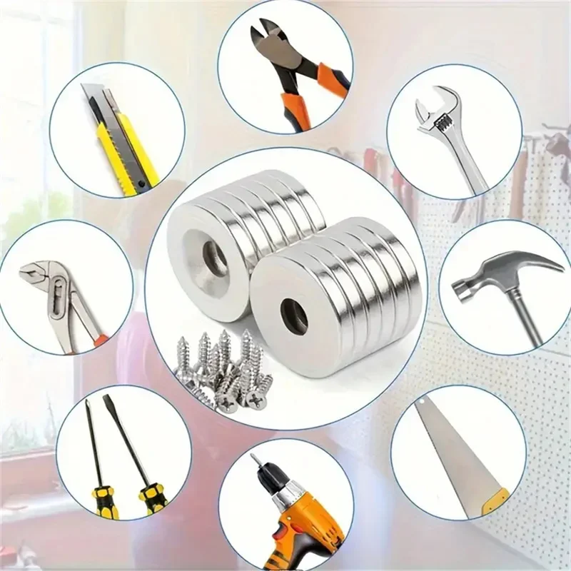 15x3/15x5/20x3mm-M4 Magnets with Holes,Small Rare Earth Magnets, Neodymium Disc Countersunk Hole Magnets for Refrigerator 6